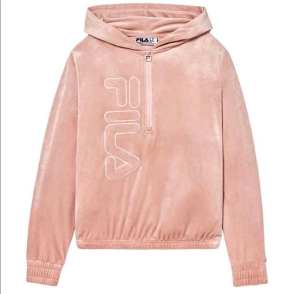 Fila Tops - Fila Velour half zip Women’s hoodie! Sz: XXL